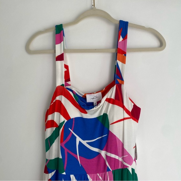 Soma Multicolored Palm Print Maxi Sundress w/Built-in Bra Size - Medium - Picture 4 of 12